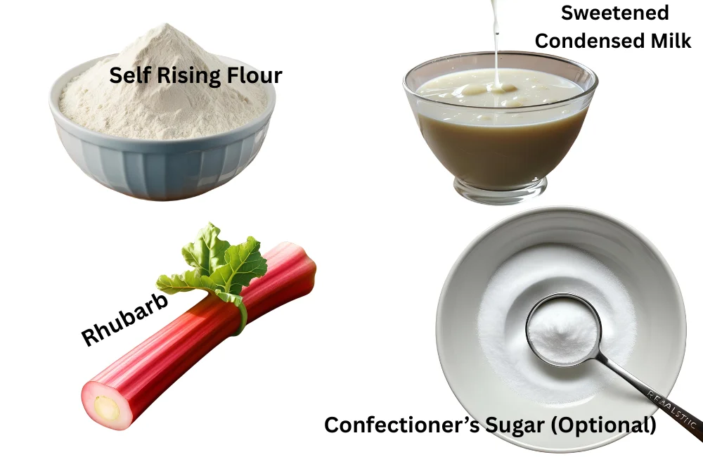 3 Ingredient Rhubarb Squares