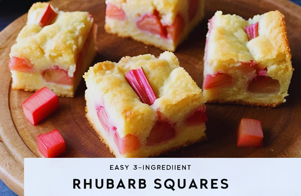3 Ingredient Rhubarb Squares