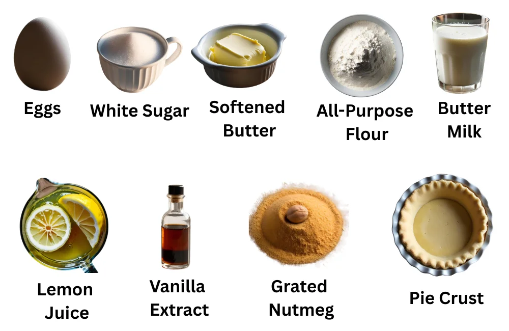 Ingredients for Buttermilk Pie