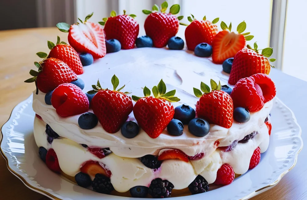 Berry cream cake