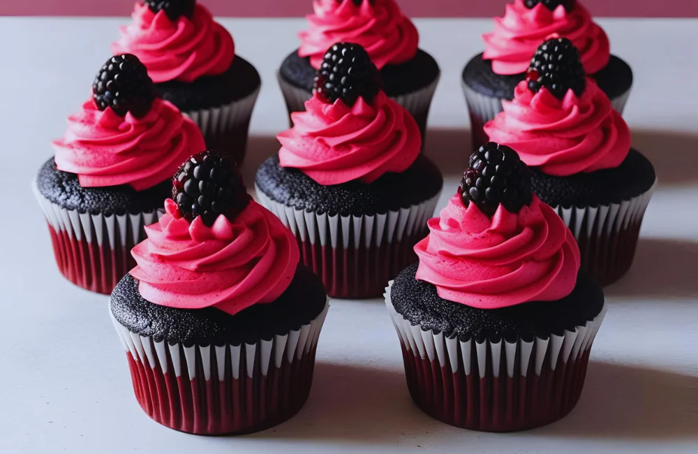 Black Raspberry Cupcakes