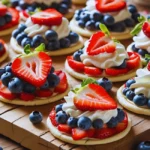 Red White and Blue Mini Fruit Pizzas