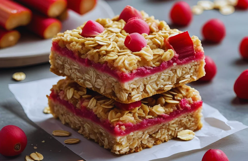 Rhubarb Oat Bars
