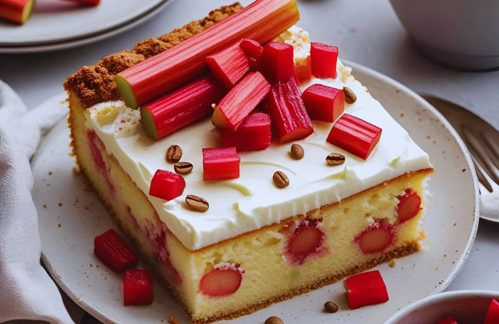 Rhubarb Sour Cream Coffee Cake