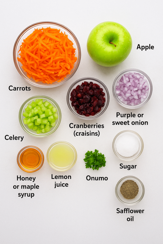 Carrot Apple Salad Ingredients