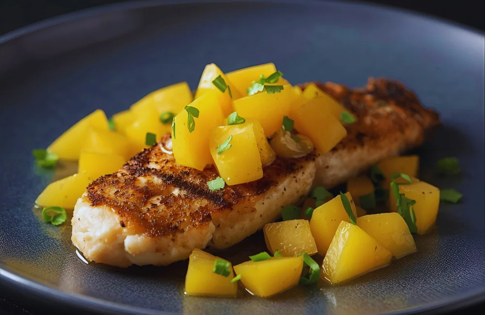 Coconut Crusted Fish with Mango Salsa