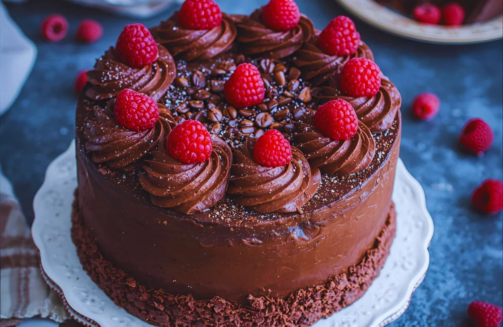 Dark Chocolate Raspberry Mousse Cake Recipe