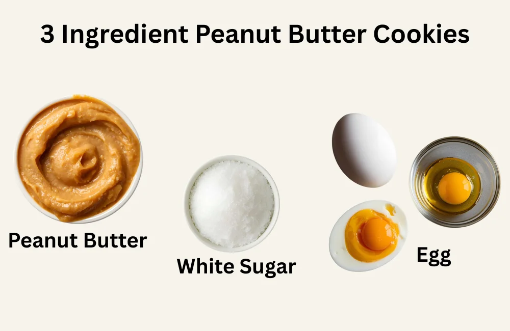 3 Ingredient Peanut Butter Cookies Recipe