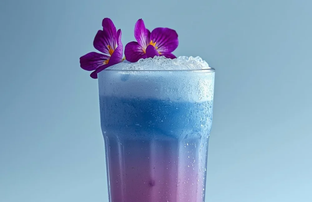 Iced Butterfly Pea Flower Tea Latte