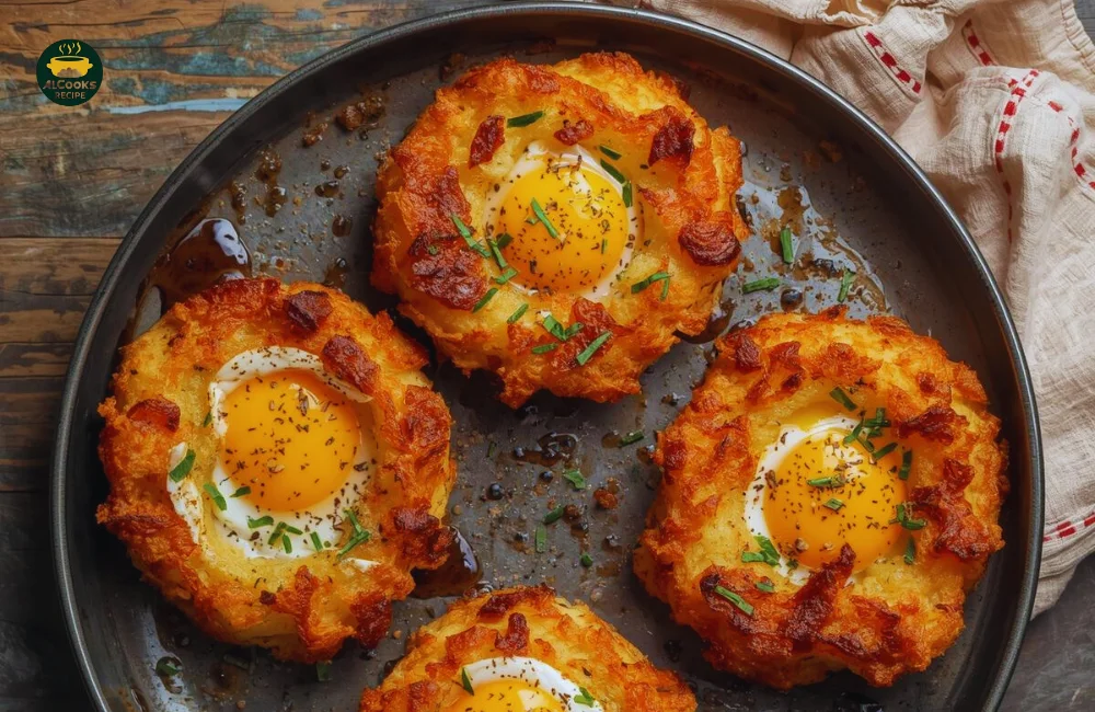 Eggs In Crispy Hash Brown Baskets
