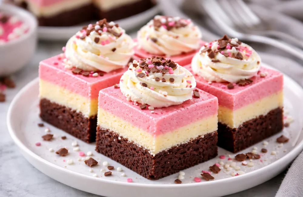 Neapolitan Brownie Cheesecake